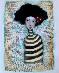 Angela Kennedy – Black and Gold Mixed Medium Portraits