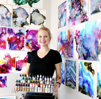 Jenna Webb Art – Meditative Painting eCourse – Online Soul Retreat – An Alcohol Ink Painting Course for All Levels